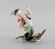 Herend porcelain figure. Hunter boy and hare. Mid-20th century.
