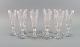 Val St. Lambert, Belgium. Ten Lalaing champagne flutes in clear mouth-blown 
crystal glass. Mid-20th century.

