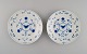 Bing & Grøndahl / B&G, Sommerfugl. To tallerkener i håndmalet porcelæn. 
Modelnummer 27. Midt 1900-tallet. 

