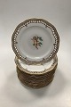 Danam Antik presents: Set of 12 Flora Danica Plates No 3584 with Putties / Engles from 1850-1870