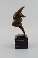 Miguel Fernando Lopez (Milo). Portuguese sculptor. Abstract bronze sculpture of 
naked woman on marble base. Late 20th century.
