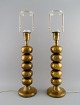 Uno Dahlén for Växjö. A pair of large Aneta table lamps in brass. 1970s.
