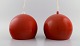Two Verner Panton pendants in red lacquered aluminum. 1970s.
