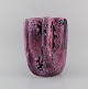 Vallauris vase i glaseret keramik. Smuk krystalglasur i violette toner. 
Frankrig, 1960
