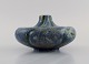 European studio ceramicist. Unique vase in glazed stoneware. Beautiful glaze in 
blue and light earth tones. 1970s.
