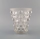 Early and rare René Lalique Bamako vase in clear mouth blown art glass. 1930s.
