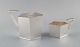 Pierre Meurgey, Paris. Two cubist pots in plated silver. mid 20th century.
