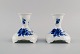 Royal Copenhagen Blue Flower Curved. A pair of low candlesticks. Model number 
10/1711. Dated 1969-1974.
