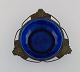 Paul Milet (1870-1930) for Sevres, Frankrig. Art deco skål i glaseret keramik 
med bronzemontering. Smuk glasur i blå nuancer. 1930