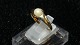 Elegant ladies ring with pearl in 14 carat Gold
stamped 585