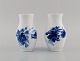 Two Royal Copenhagen Blue Flower Curved vases. Model number 10/1803. Dated 
1980-84.
