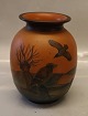 477  X Vase with Crows 18 cm Axel Sørensen 1939 Ipsen Danish Art Pottery