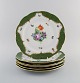 Six Herend dinner plates in hand-painted porcelain. Dated 1941.
