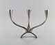 Just Andersen. Rare three armed candlestick in pewter. 1940s / 50s. Model number 
2696.
