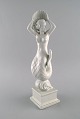 Harald Salomon (1900-1990) for Rörstrand. Art deco blanc de chine figure 
depicting mermaid. 1930s.
