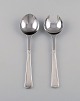 Rare Georg Jensen Koppel cutlery. Salad set in sterling silver and stainless 
steel.
