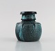 Svend Hammershøi for Kähler, Denmark. Vase in glazed stoneware. Beautiful 
black-green double glaze. 1930s / 40s.
