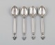 Four Georg Jensen Acanthus coffee spoons in sterling silver.

