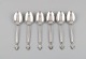 Six Georg Jensen Acanthus spoons in sterling silver.
