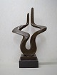 Miguel Fernando Lopez (Milo). Portuguese sculptor. Colossal modernist bronze 
sculpture on marble base. Late 20th century.
