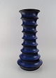Large German floor vase in glazed ceramics. Beautiful glaze in deep blue shades. 
1960s / 70s.
