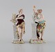 To tyske antikke porcelænsfigurer. Billedhugger og lyrespillende kvinde. 
1800-tallet.
