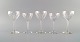 Baccarat, France. Five art deco wine glasses in clear mouth-blown crystal glass. 
1930s.
