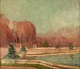 Léon Charles Bauche, fransk kunstner. Olie på lærred. Impressionistisk 
parklandskab. Parc de Saint-Cloud. Ca. 1910.
