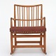 Roxy Klassik presents: Hans J. WegnerML 33 - Rocking chair in oak with carvings. Reupholstered seat in Dunes ...