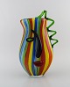 Murano, Venice. Large Picasso vase in mouth blown art glass. 1980s.
