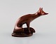 Judit Nádor (1934-2016) for Zsolnay. Fox in glazed ceramics. Beautiful luster 
glaze in red shades. 1970s.
