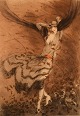 Louis Icart (1888-1950). Etching on paper. "Autumn Swirls". Dated 1924.
