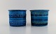 Aldo Londi for Bitossi. To Rimini-blå vaser / urtepotter i glaseret keramik med 
geometriske mønstre. 1960