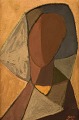 Scandinavian modernist. Oil on canvas. Abstract female portrait. Dated 1950.
