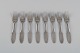 Gundorph Albertus for Georg Jensen. Eight Mitra forks in stainless steel. 1970s.
