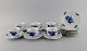 Royal Copenhagen Blue Flower Angular. Six coffee cups with saucers and six 
plates. Mid-20th century.
