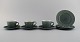 Jens H. Quistgaard (1919-2008) for Nissen Kronjyden. Three Azur teacups with 
saucers and three plates in glazed stoneware. 1960s.
