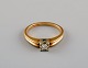 Swedish jeweler. Vintage ring in 18 carat gold adorned with 0.14 carat 
brilliant. 1930s.
