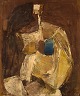 Pär Lindblad (1907-1981), Swedish artist. Oil on canvas. Abstract female figure. 
Mid-20th century.
