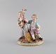 Antique Meissen Porcelain Figurine. Young couple at harvest party. Late 19th 
century.
