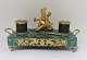Lundin Antique presents: Ink house with base of malachite, and gilded soldier. Length 28 cm. Width 14 cm. ...