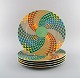 Gallo Design, Germany. Five Pamplona cover plates. Colorful decoration. Late 
20th century.
