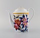 Porcelaine de Paris. "Aurore Tropicale". Kaffekande i porcelæn dekoreret med 
blomster, granatæbler og bambus. 1980