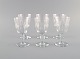 Baccarat, France. Six art deco white wine glasses in clear mouth-blown crystal 
glass. 1930s.
