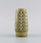 Palshus vase in glazed stoneware with patterned decoration. Beautiful glaze in 
sand shades. 1960s.
