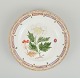 Royal Copenhagen Flora Danica dinner plate in hand-painted porcelain with 
flowers and gold decoration. Dated 1949.