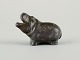 Just Andersen (1884-1943), Denmark. Rare and early miniature hippopotamus pencil 
holder in disco metal. 1930s.