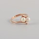 Gold ring adorned with two cultured pearls, Scandinavian goldsmith, approx. 
1960s.