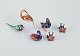 Murano, Italy. A collection of six miniature glass figurines in colored art 
glass.