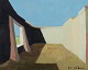 Evert Färhm (1901-1971), listed Swedish artist.
Modernist landscape with building.